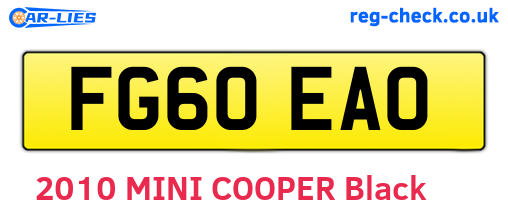 FG60EAO are the vehicle registration plates.