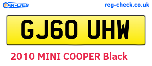 GJ60UHW are the vehicle registration plates.