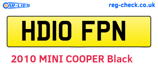 HD10FPN are the vehicle registration plates.
