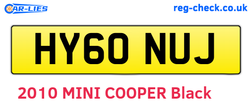 HY60NUJ are the vehicle registration plates.
