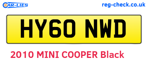HY60NWD are the vehicle registration plates.