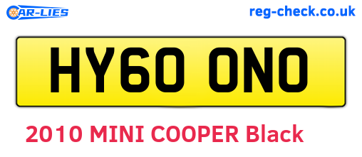 HY60ONO are the vehicle registration plates.