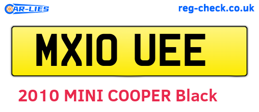 MX10UEE are the vehicle registration plates.