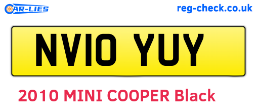 NV10YUY are the vehicle registration plates.