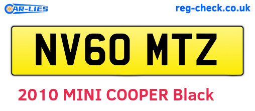 NV60MTZ are the vehicle registration plates.