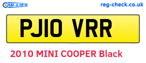 PJ10VRR are the vehicle registration plates.