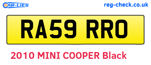 RA59RRO are the vehicle registration plates.