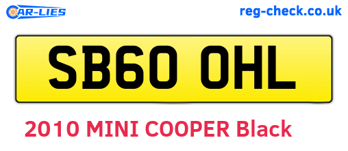 SB60OHL are the vehicle registration plates.