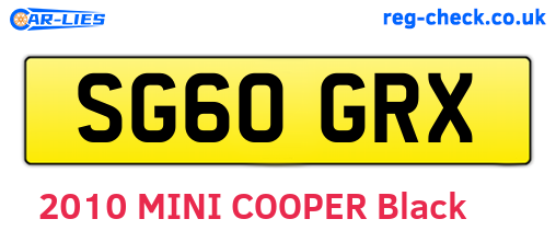 SG60GRX are the vehicle registration plates.