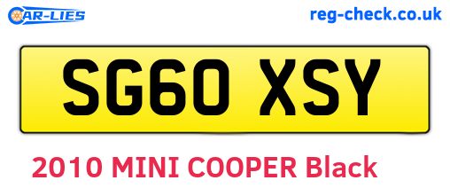 SG60XSY are the vehicle registration plates.