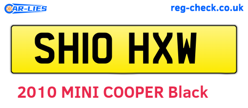 SH10HXW are the vehicle registration plates.