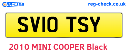 SV10TSY are the vehicle registration plates.