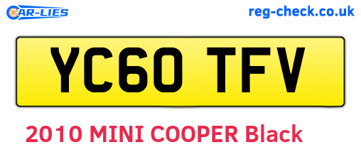 YC60TFV are the vehicle registration plates.