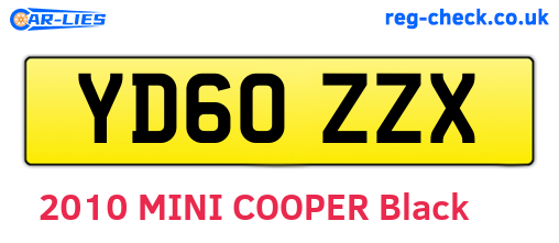 YD60ZZX are the vehicle registration plates.