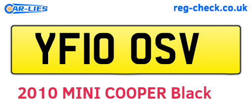 YF10OSV are the vehicle registration plates.