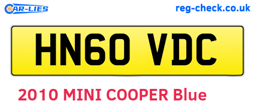 HN60VDC are the vehicle registration plates.