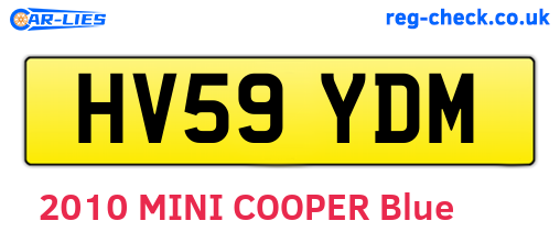 HV59YDM are the vehicle registration plates.