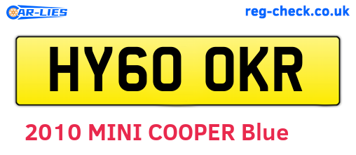 HY60OKR are the vehicle registration plates.