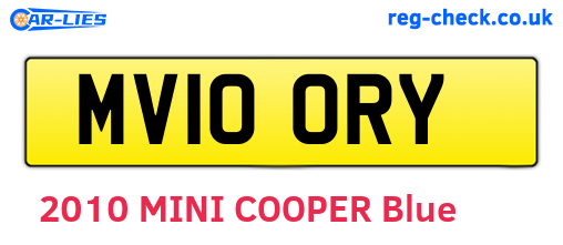 MV10ORY are the vehicle registration plates.
