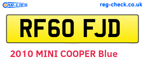 RF60FJD are the vehicle registration plates.