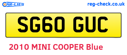SG60GUC are the vehicle registration plates.