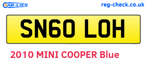 SN60LOH are the vehicle registration plates.