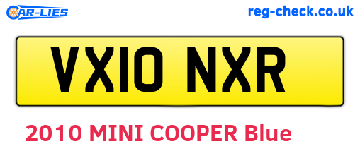 VX10NXR are the vehicle registration plates.
