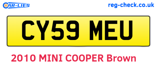 CY59MEU are the vehicle registration plates.