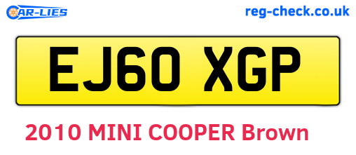EJ60XGP are the vehicle registration plates.