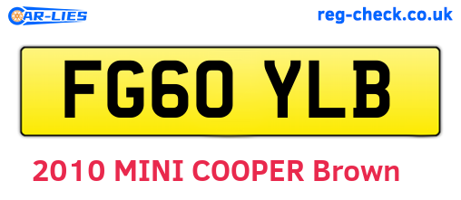 FG60YLB are the vehicle registration plates.