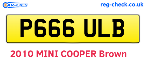 P666ULB are the vehicle registration plates.