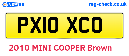 PX10XCO are the vehicle registration plates.