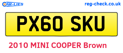 PX60SKU are the vehicle registration plates.