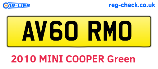 AV60RMO are the vehicle registration plates.