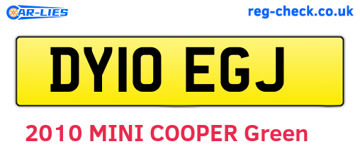 DY10EGJ are the vehicle registration plates.