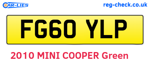 FG60YLP are the vehicle registration plates.