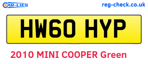 HW60HYP are the vehicle registration plates.