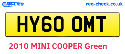 HY60OMT are the vehicle registration plates.