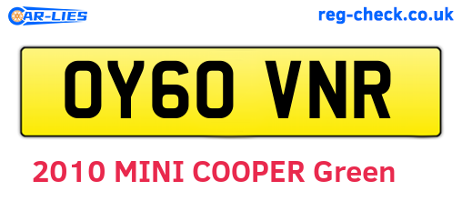 OY60VNR are the vehicle registration plates.