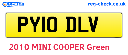 PY10DLV are the vehicle registration plates.