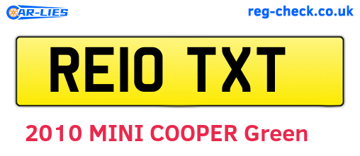 RE10TXT are the vehicle registration plates.
