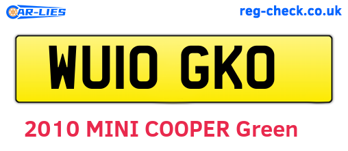 WU10GKO are the vehicle registration plates.