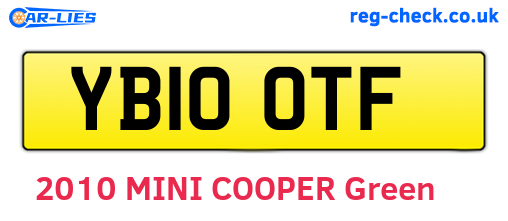 YB10OTF are the vehicle registration plates.
