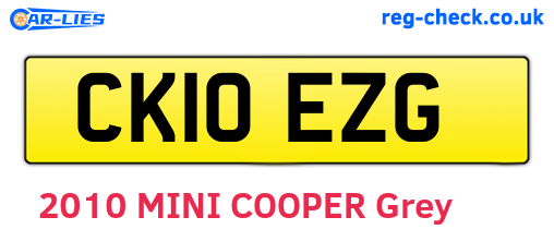 CK10EZG are the vehicle registration plates.