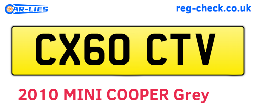 CX60CTV are the vehicle registration plates.
