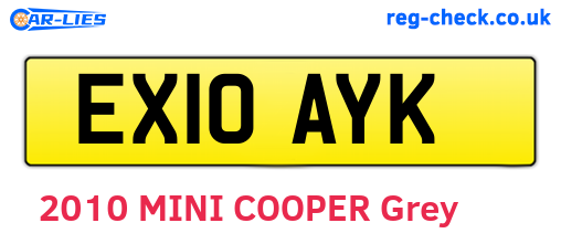 EX10AYK are the vehicle registration plates.