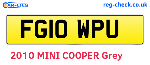 FG10WPU are the vehicle registration plates.