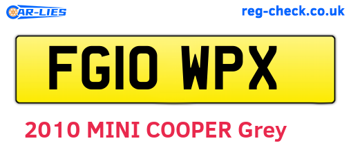 FG10WPX are the vehicle registration plates.