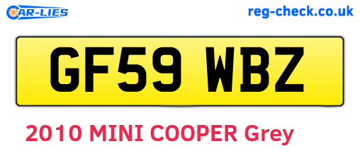 GF59WBZ are the vehicle registration plates.