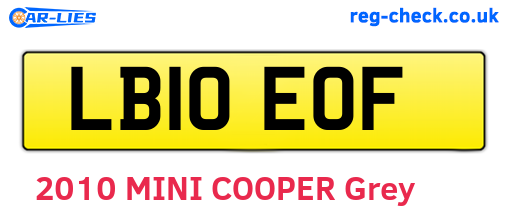 LB10EOF are the vehicle registration plates.